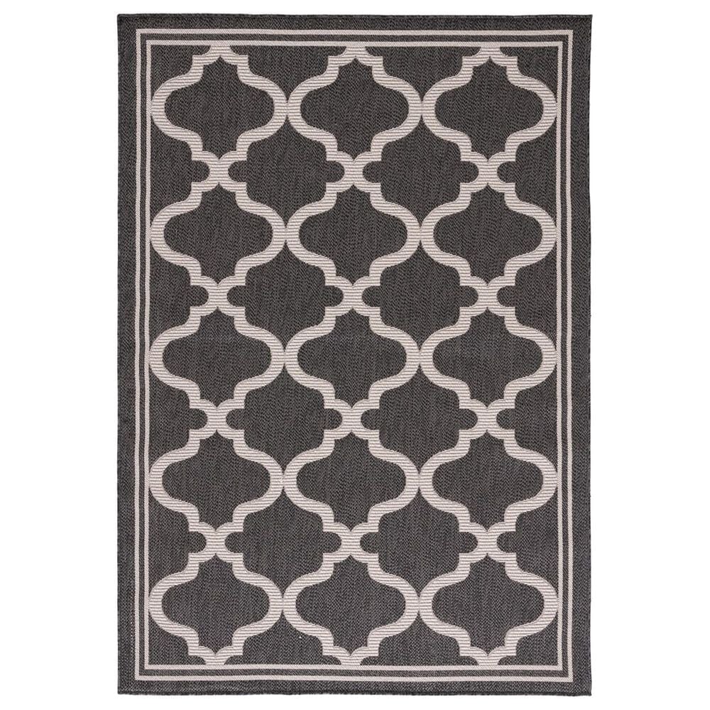 Safavieh Bermuda 6"7" x 9"2" Charcoal and Ivory Indoor/Outdoor Area Performance Rug, , large