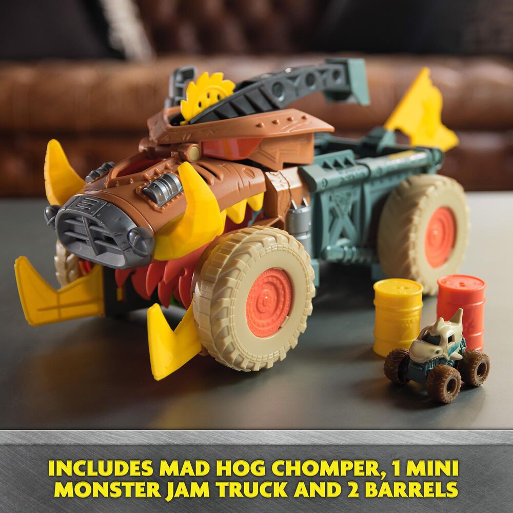 Monster Jam Mini Jam Megalodon Mad Hog Chomper Truck Play Set, , large