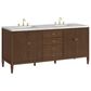 James Martin Vanities Myrrin 72" Double Bathroom Vanity in Mid-Century Walnut with 3 cm Eternal Jasmine Pearl Silestone Top, Rectangular Sinks and FreePower Wireless Charger, , large