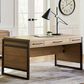 Wycliff Bay Mason 3-Drawer Writing Desk in Monarca and Dark Bronze, , large
