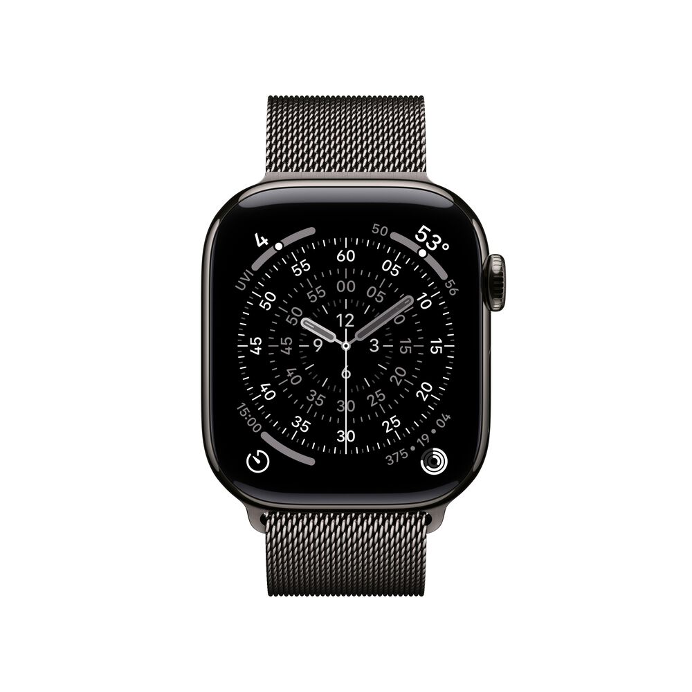 Apple Watch Series 11 &#40;GPS+Cellular&#41; 42mm Titanium Case with Slate Milanese Loop - M/L - Slate - &#40;2025&#41;, , large