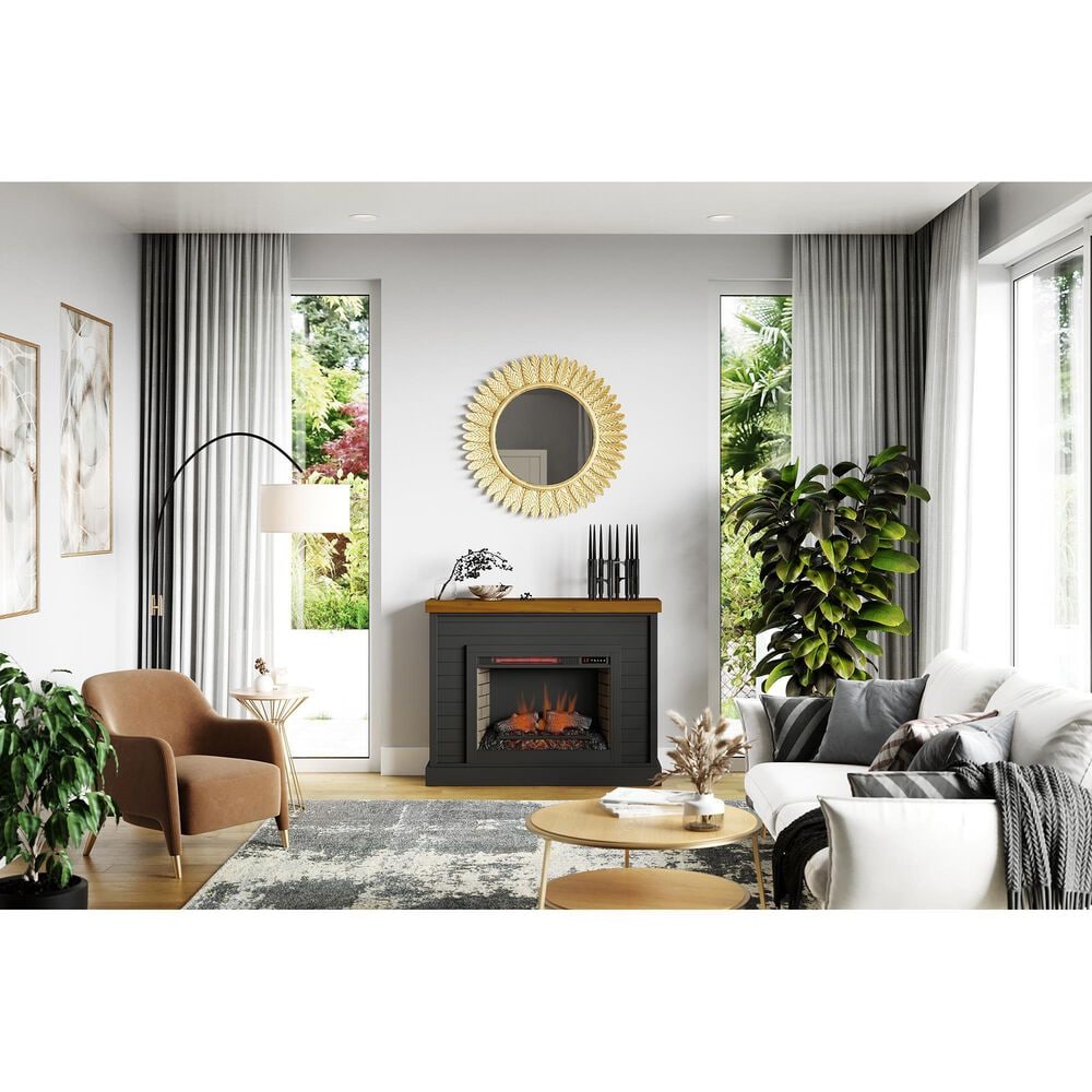 Endress International Washington 48&quot; Electric Fireplace with Mantel in Smoke and Whiskey, , large