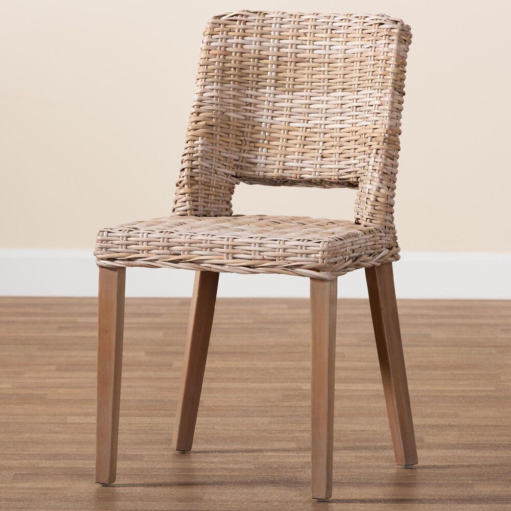 Baxton Studio Magy Side Chair in Greywashed and Brown, , large