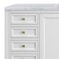 James Martin Vanities Chicago 60" Single Bathroom Vanity in Glossy White with 3 cm Carrara White Marble Top and Rectangular Sink, , large