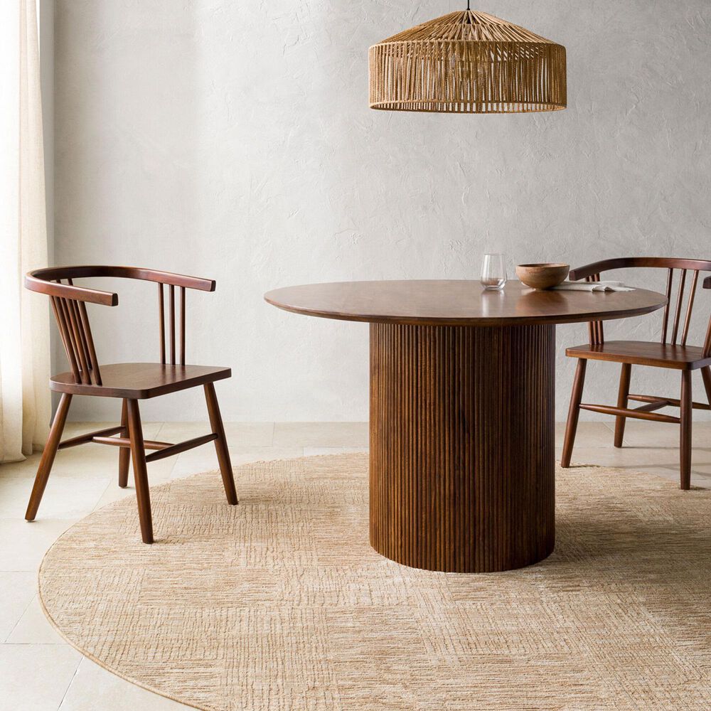 Surya Masterpiece MPC-2308 Medium Gray, Beige, Tan and Medium Brown 5&#39;3&quot; Round Area Rug, , large