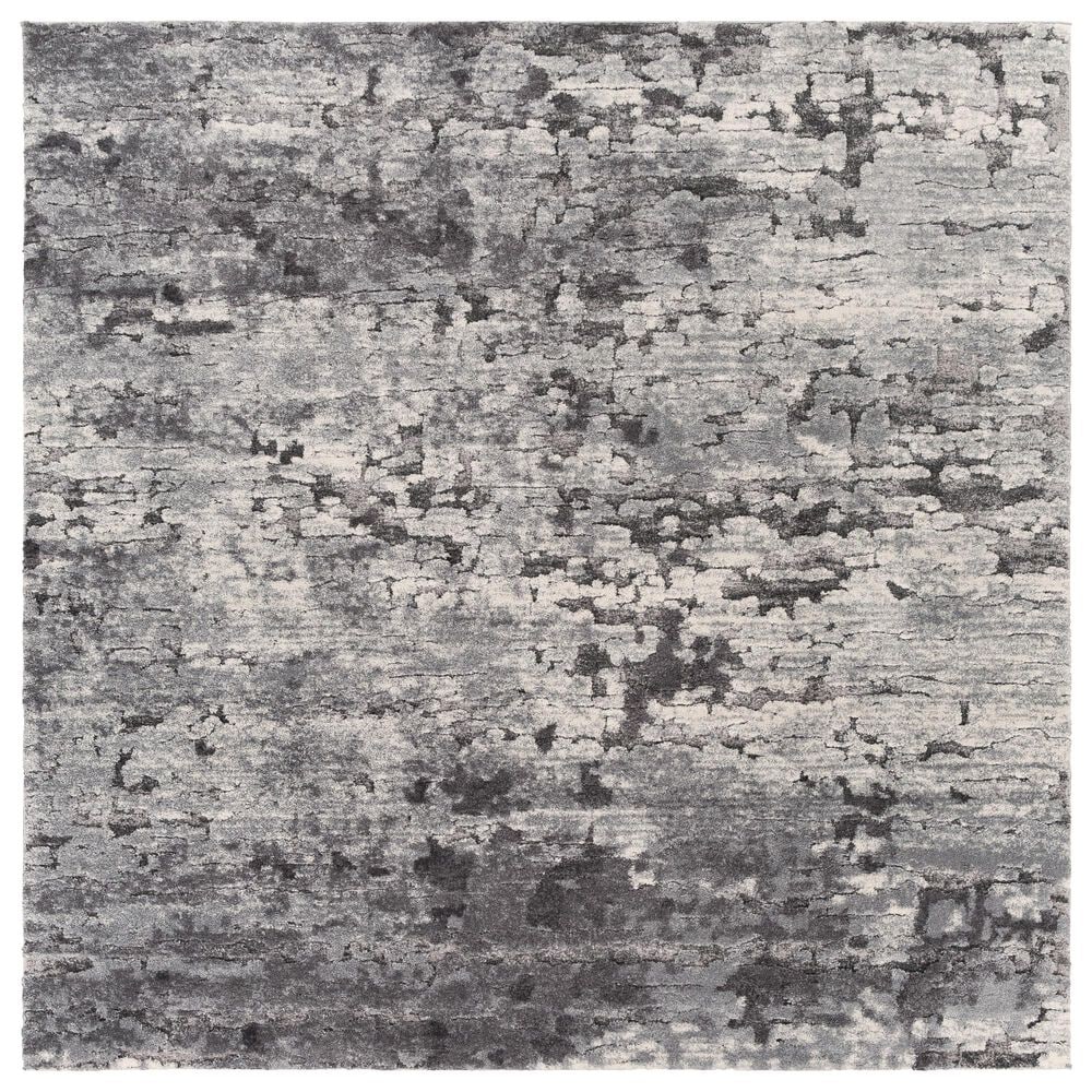 Surya Tuscany TUS-2310 7"10" Square Gray, Charcoal, Black and Ivory Area Rug, , large