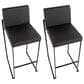 Lumisource Fuji Stackable Barstool with Black Faux Leather Cushion in Black (Set of 2), , large