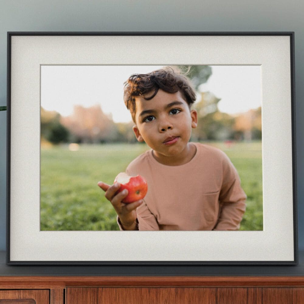 Aura Walden 15" Digital Wi-Fi Photo Frame with Paper Mat in Carbon, , large