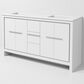 Lexora Home Lafarre 60" Double Bathroom Vanity in White with 2 cm White Quartz Top and Rectangular Sinks, , large