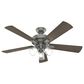 Hunter Crestfield 52" Remote Ceiling Fan with LED Lights in Matte Silver, , large
