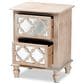 Baxton Studio Celia 2-Drawer Quatrefoil End Table in White Washed Oak, , large