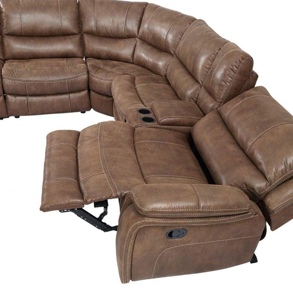 Steve Silver Lehi 6-Piece Manual Reclining Sectional in Brindle, , large