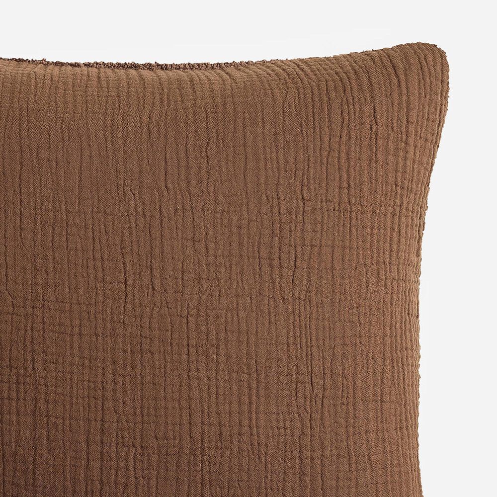Sunday Citizen Snug Muslin 20&quot; Square Throw Pillow in Chestnut, , large