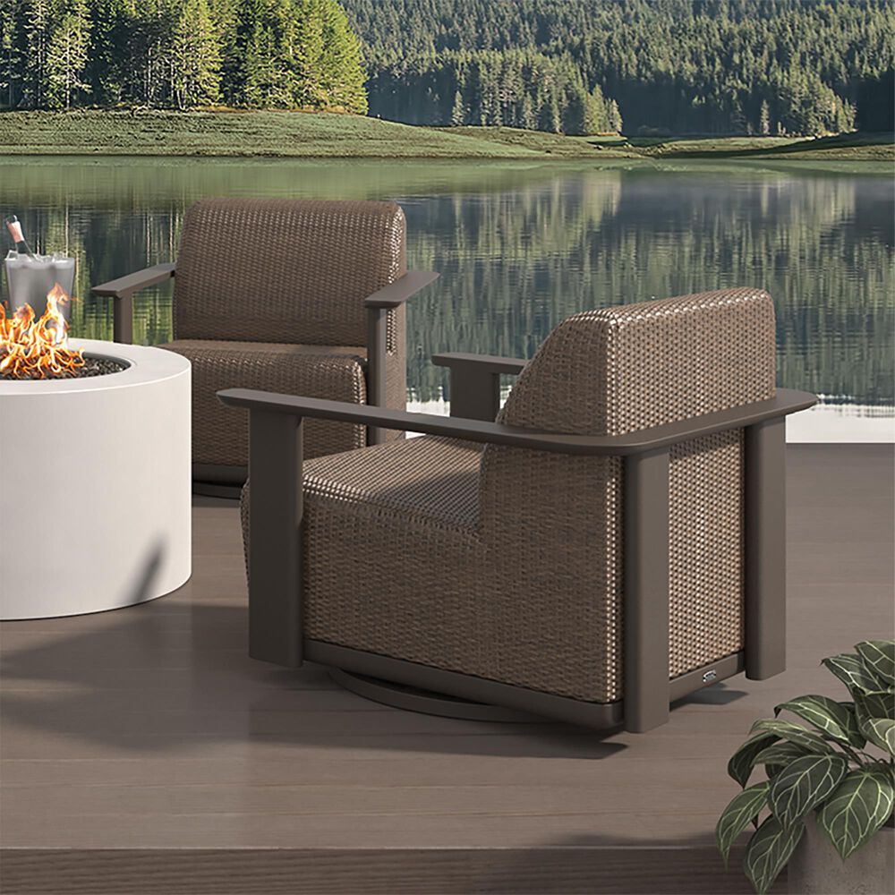Ebel Outdoor Furniture Corte Patio Swivel Glider Chair in Cocoa and Hazel, , large