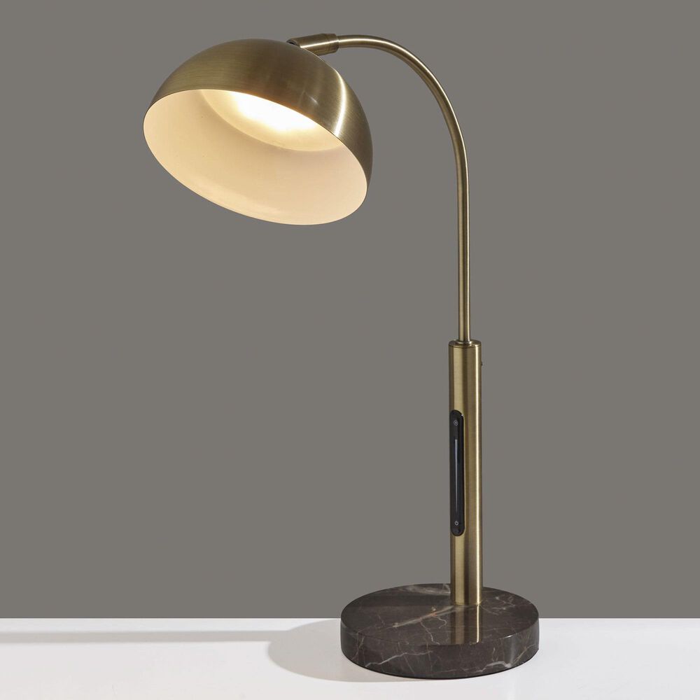 37B Bolton LED Desk Lamp with Smart Switch in Antique Brass and Brown, , large