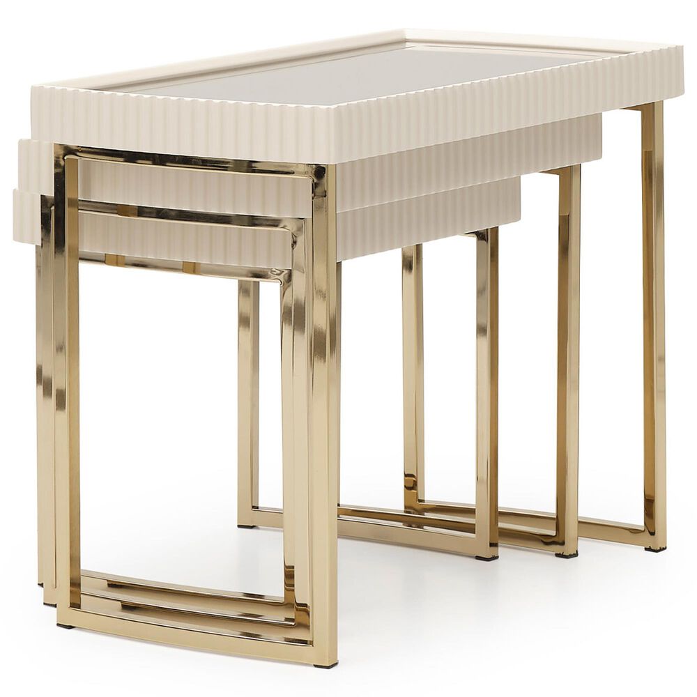 Vista Haus Lisbon 3-Piece Nesting Table Set in Silken Matte Cream, , large