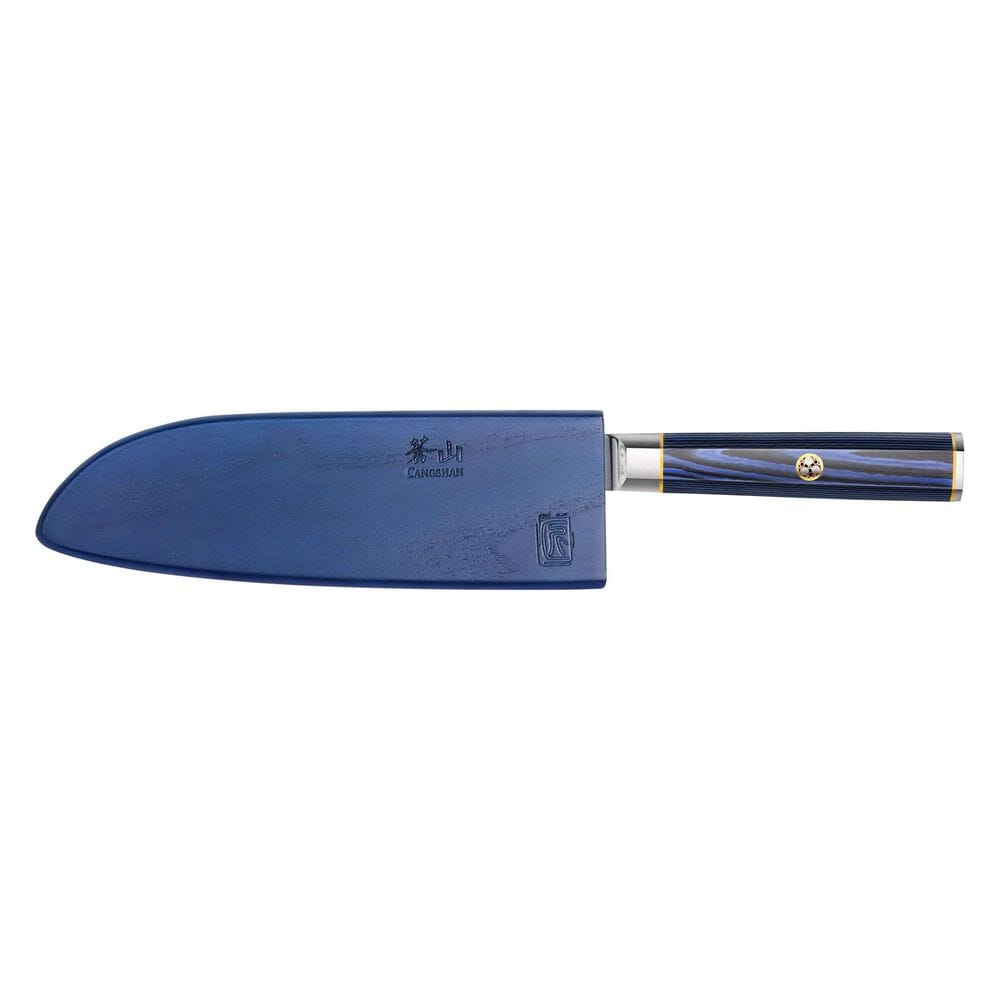 Cangshan Kita 7&quot; Santoku Knife with Sheath in Blue, Black and Silver, , large