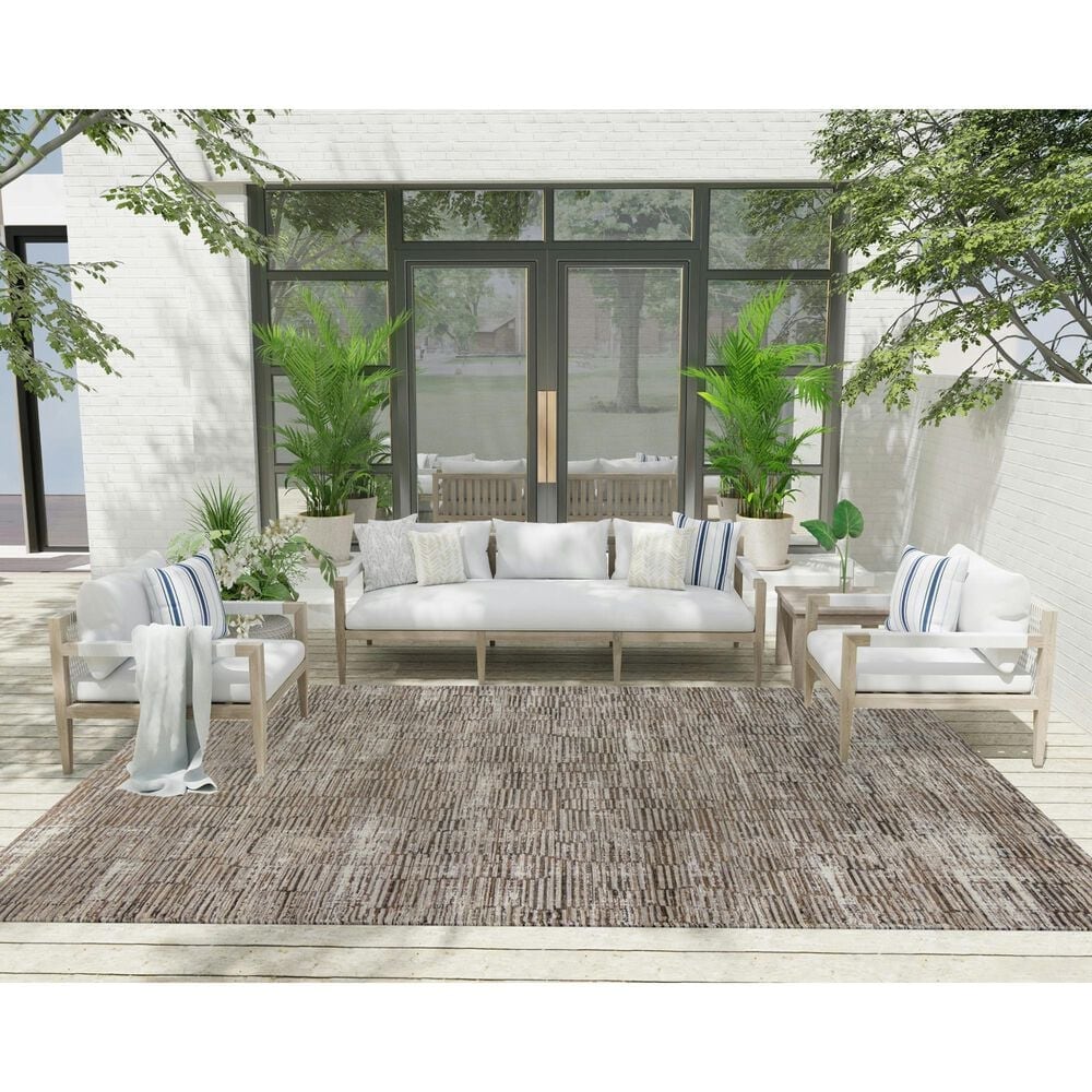 Nourison Sustainable Trends 7&#39;10&quot; x 9&#39;10&quot; Ivory and Mocha Area Rug, , large