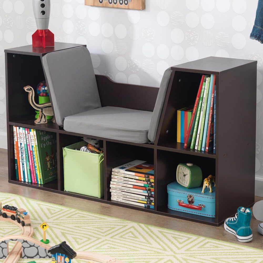 Kidkraft Bookcase with Reading Nook in Espresso, , large