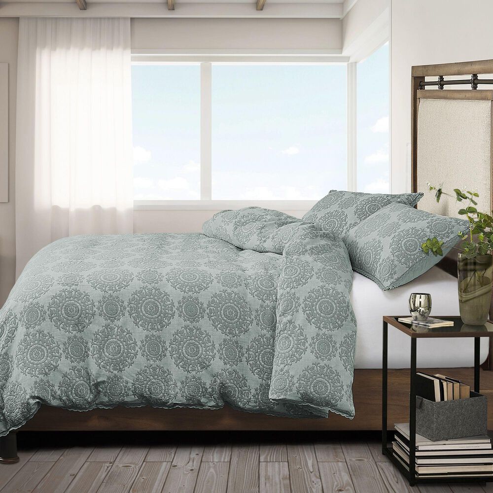 Vista Haus McKinley 3-Piece Queen Duvet Set in Slate Blue, , large