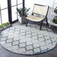 Safavieh Cabana CBN333G 6"7" Round Grey and Blue Indoor/Outdoor Area Performance Rug, , large