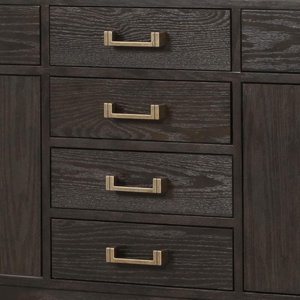 Lexora Home Laurel 84&quot; Double Bathroom Vanity in Brown Oak with White Quartz Top and Rectangular Sinks, , large