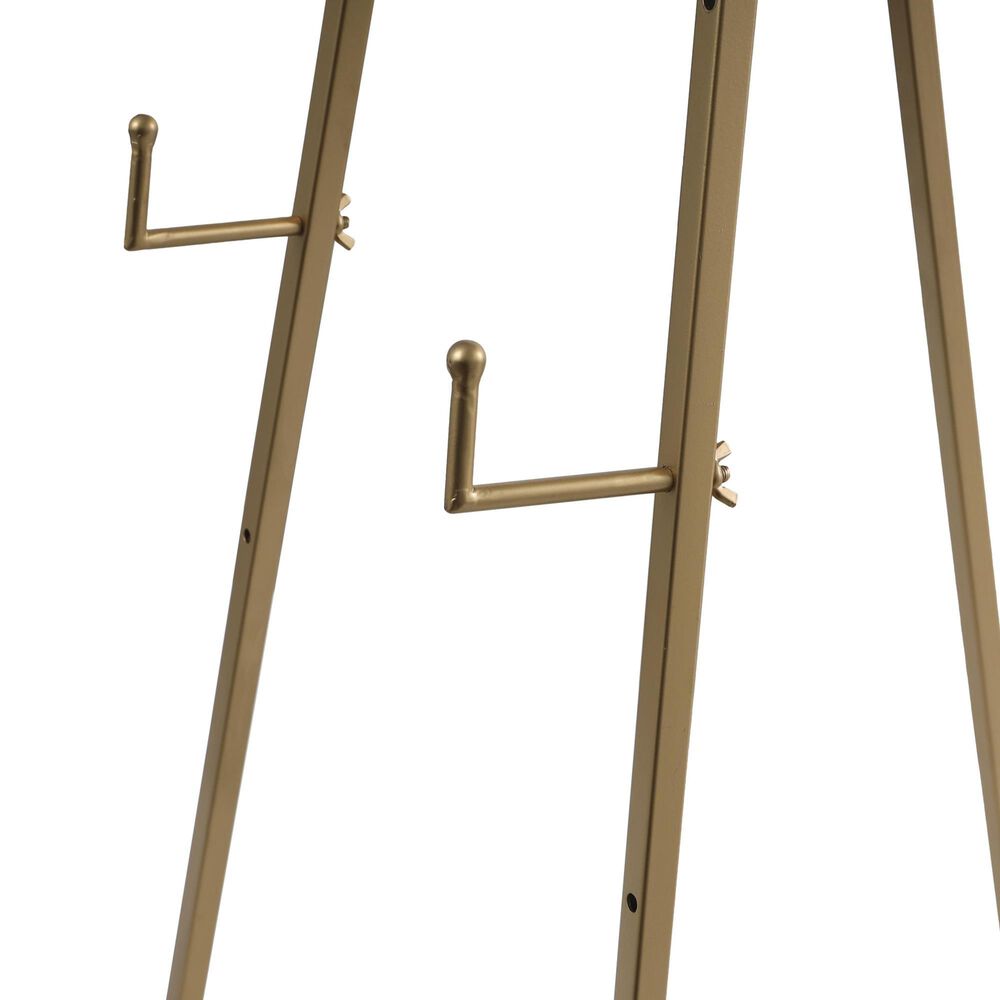 Maple and Jade 52&quot; Adjustable 3-Tier Display Easel with Circular Ring Top in Polished Gold, , large