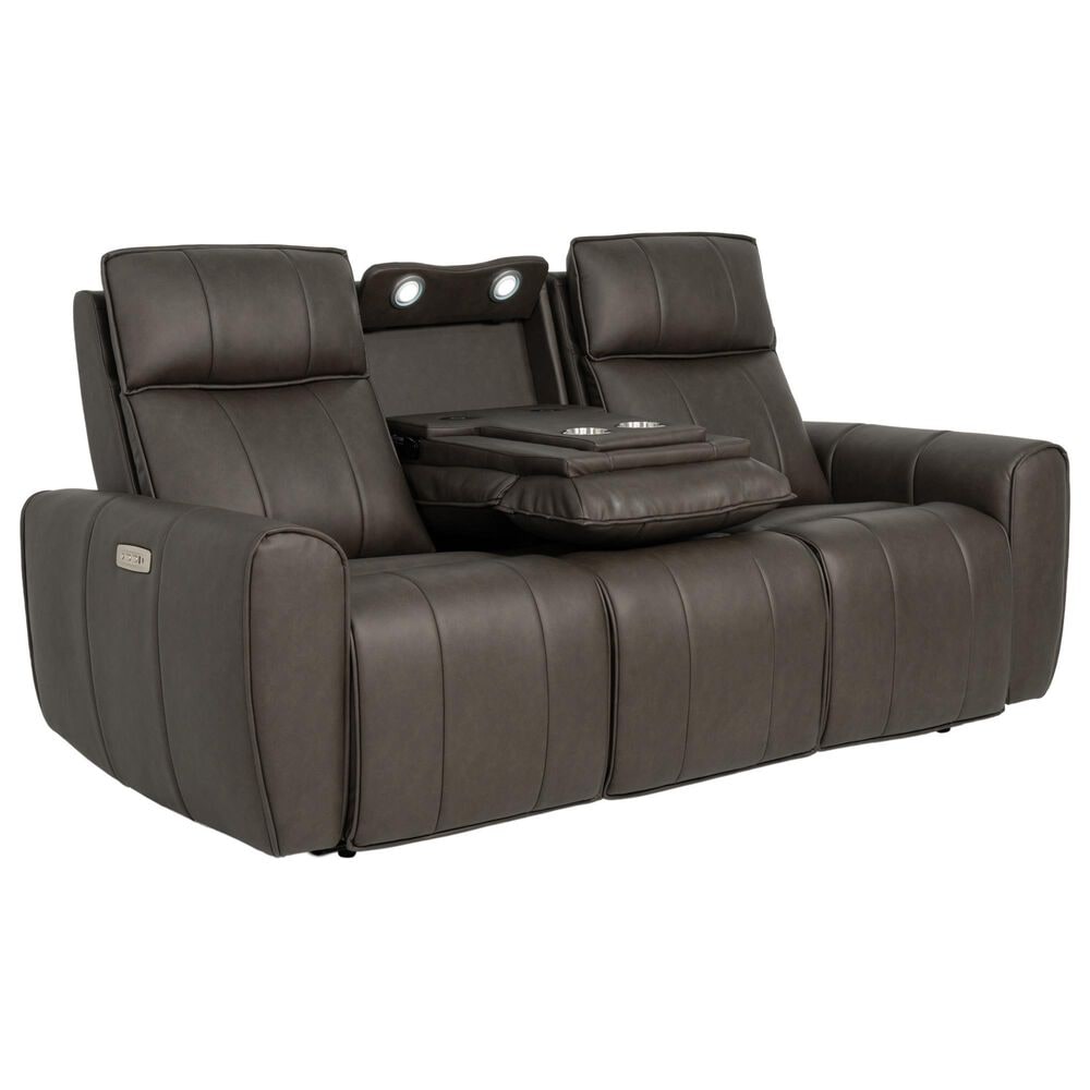 Aurora Furnishings Power Headrest Reclining Sofa in Dallas Espresso, , large