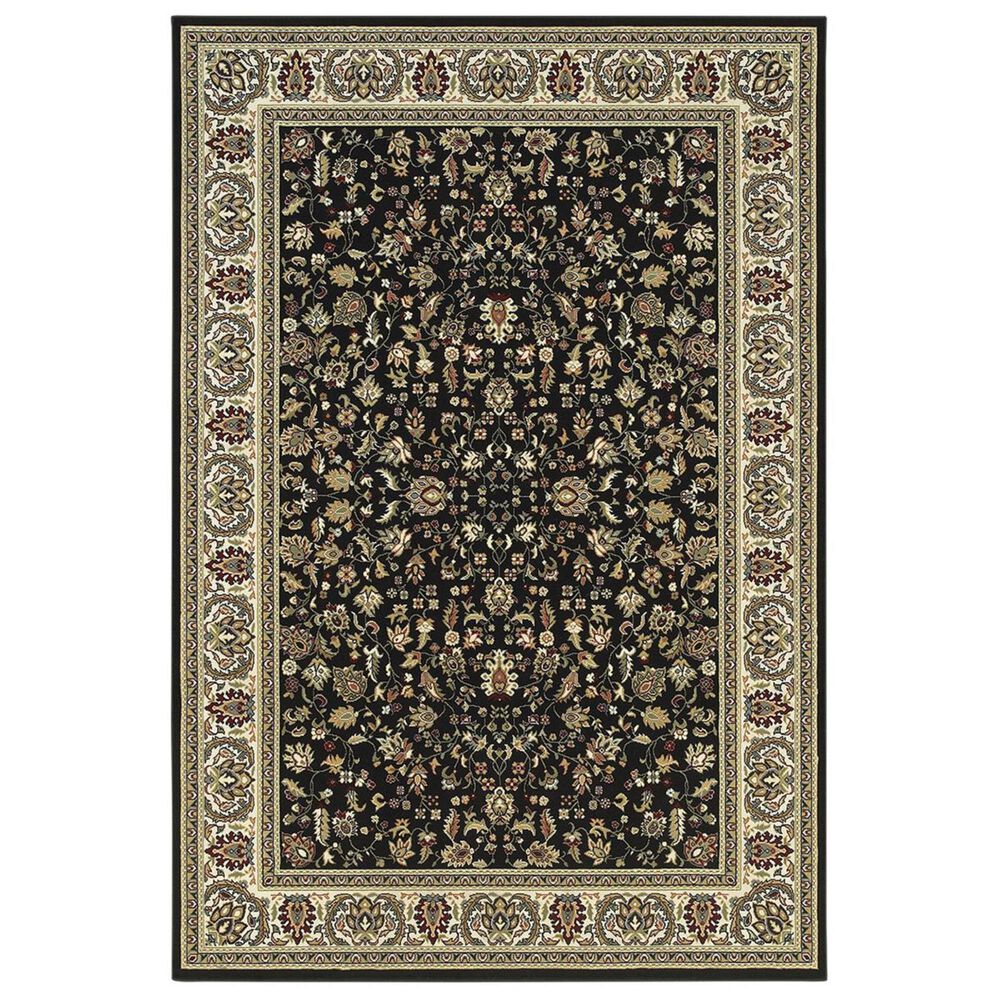 Oriental Weavers Kashan 108B 6"7" x 9"6" Black Area Rug, , large