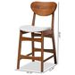 Baxton Studio Katya Counter Stool with Grey Cushion in Walnut Brown (Set of 2), , large