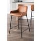 LumiSource Daniella 24" Counter Stool with Camel Upholstery in Black (Set of 2), , large