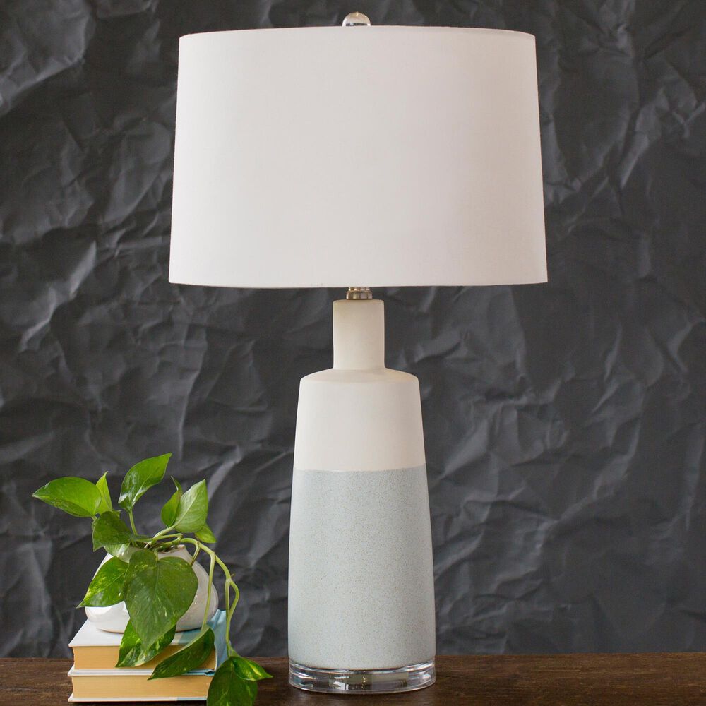 Surya Healey Table Lamp in Cream and Ice Blue, , large