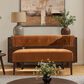 Jennifer Taylor Home Jared Bench Settee in Burnt Orange Velvet, , large