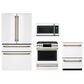 Cafe 4pc Kitchen Package with Refrigerator, Range, Microwave and Dishwasher in White, , large