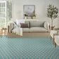Nourison Twist Reversible 9" x 12" Aqua Indoor/Outdoor Area Rug, , large