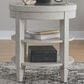 Belle Furnishings Caruso Heights Round Chairside Table in Whitestone, , large