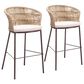 Zuo Modern Freycinet Patio Barstool with Natural Frame in Gray (Set of 2), , large