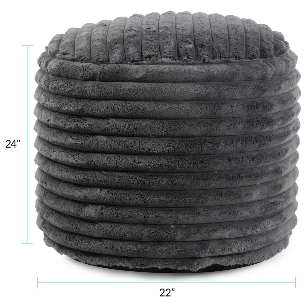 Howard Elliott Shar Pei Tall Pouf in Charcoal, , large