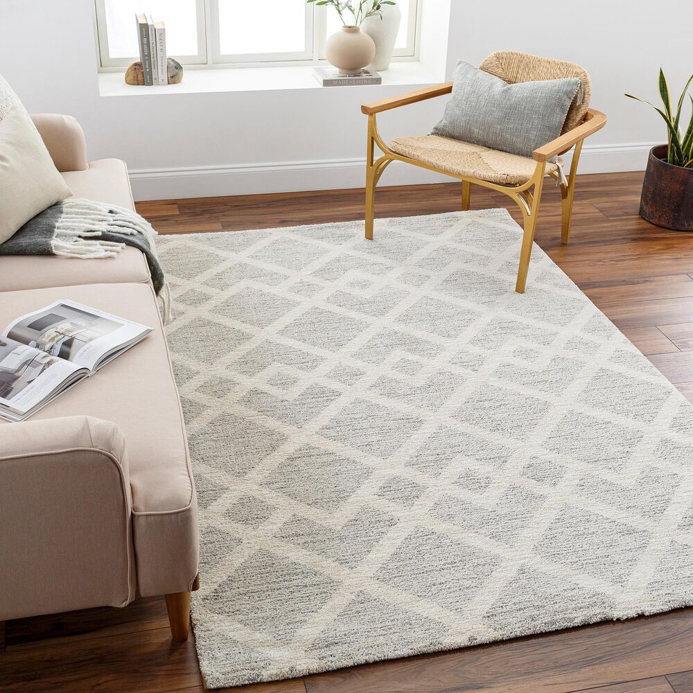 Surya Gavic 5&#39;3&quot; x 7&#39;3&quot; Ivory, Light Beige and Medium Gray Area Rug, , large