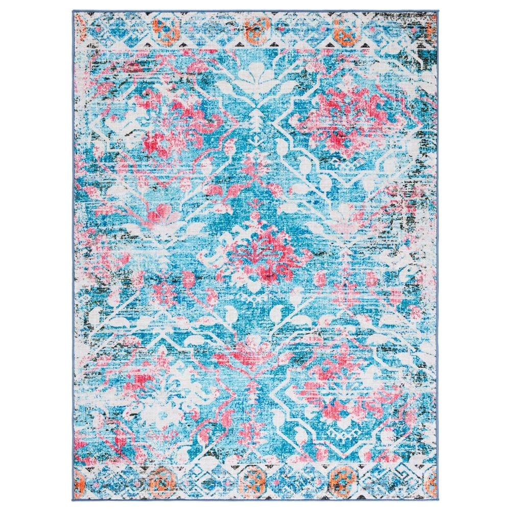 Safavieh Riviera 9" x 12" Light Blue and Pink Area Rug, , large