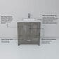 Lexora Home Jacques 30" Single Bathroom Vanity in Distressed Grey with 2 cm White Carrara Marble Top and Rectangular Sink, , large