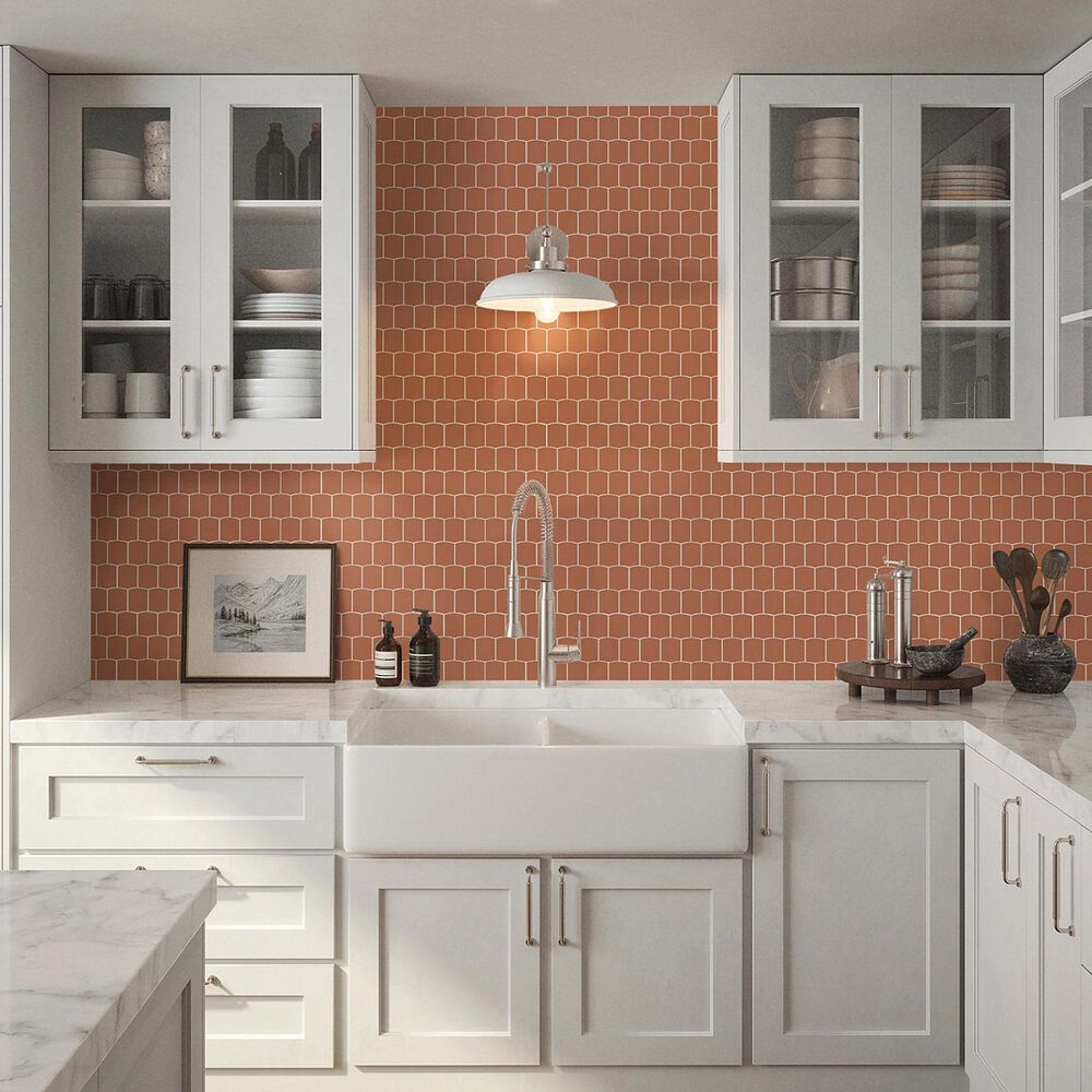Shaw Embrace Sunset 10" x 10.75" Glass Mosaic Sheet, , large