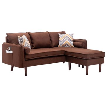 Lilola Home Mia Sofa with Chaise in Brown, , large