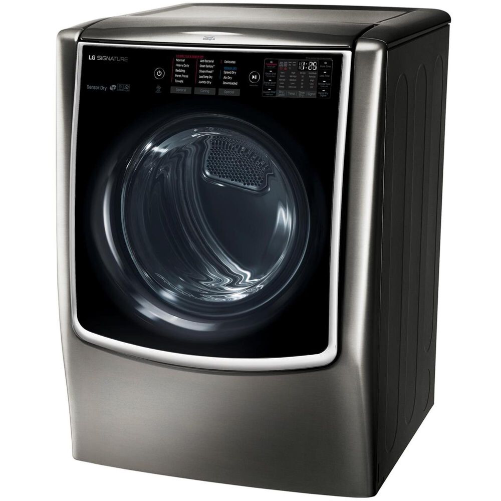 LG Mega Capacity Gas Dryer With Steam in Black Stainless Steel, , large