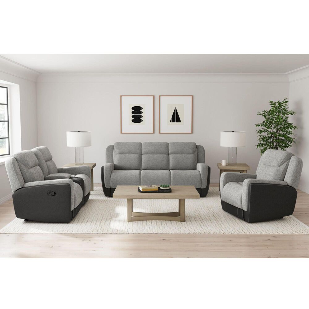 Mayberry Hill Hornet Manual Reclining Sofa in Grey, , large