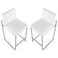 Lumisource Fuji Stackable Counter Stool with White Velvet Cushion in Brushed Stainless Steel (Set of 2), , large