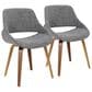 Lumisource Fabrico Side Chair with Grey Noise Upholstered in Walnut (Set of 2), , large