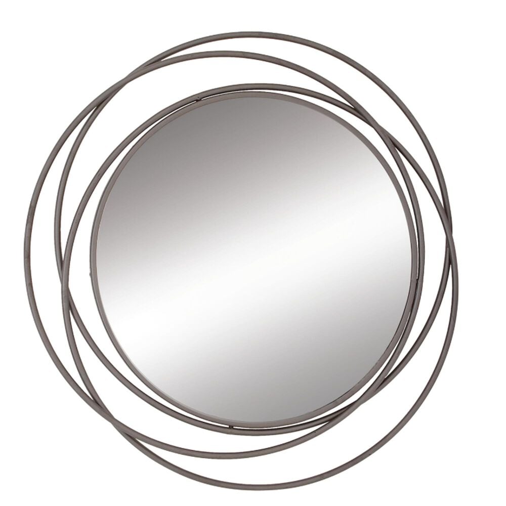 Maple and Jade Metal Round Wall Mirror, , large