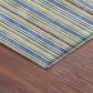 Dalyn Rug Company Soft Essentials Striped Blue 3" x 5" Indoor/Outdoor Area Rug, , large