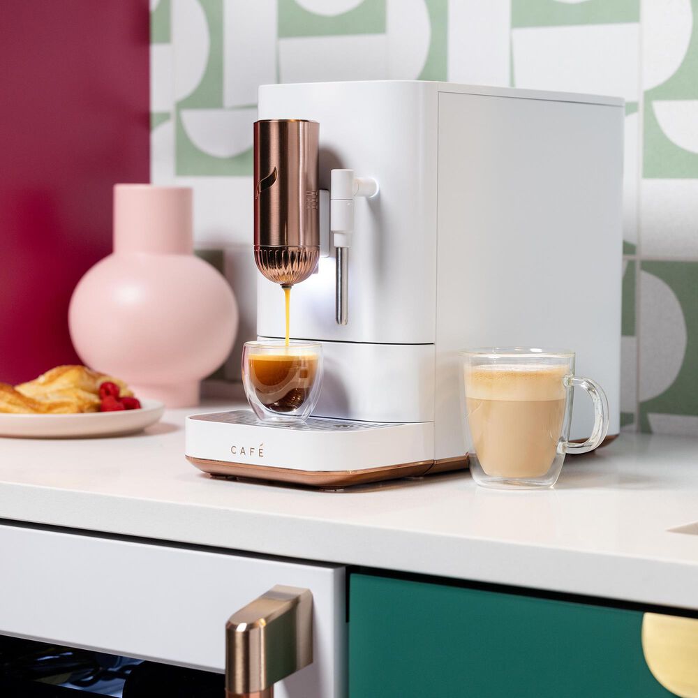 Cafe 40.5 Oz Affetto Espresso Machine in Matte White, , large